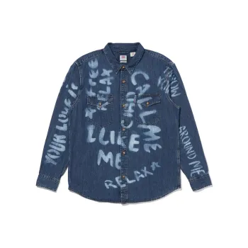 Levis Shirts Men Indigo Blue