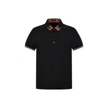 RARE Short Sleeved T Shirts Polo Shirt Men's Black