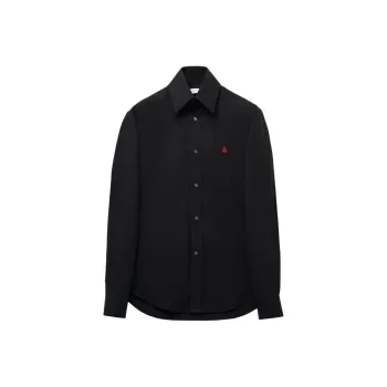 McQ Alexander McQueen Long Sleeved Skull Embroidered Shirt