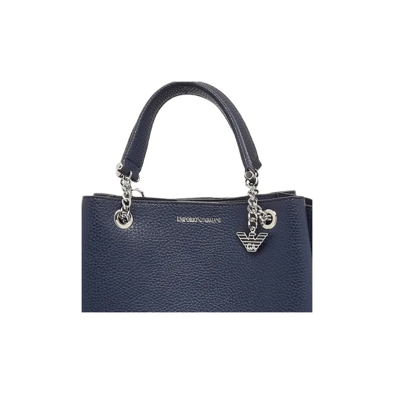 EMPORIO ARMANI PVC Polyvinyl Chloride Tote Bag, Shopping Bag, Shoulder Bag, Handbag Women's Marine Blue-4