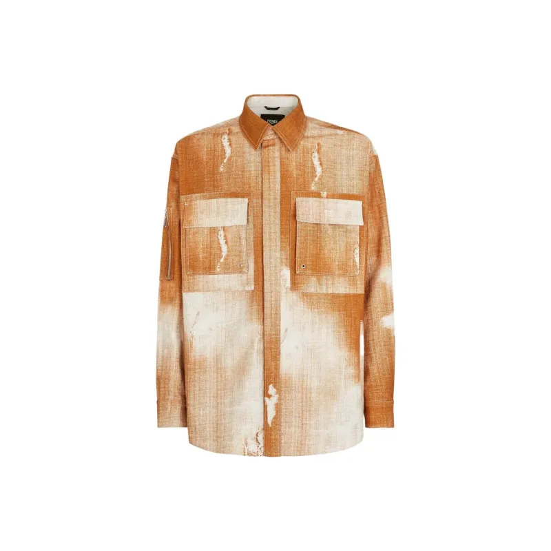 FENDI Shirts Men Orange-0