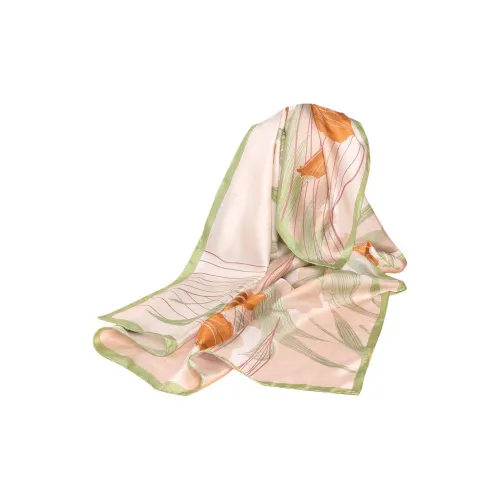 Red Bean 100% Mulberry Silk Scarves Women's