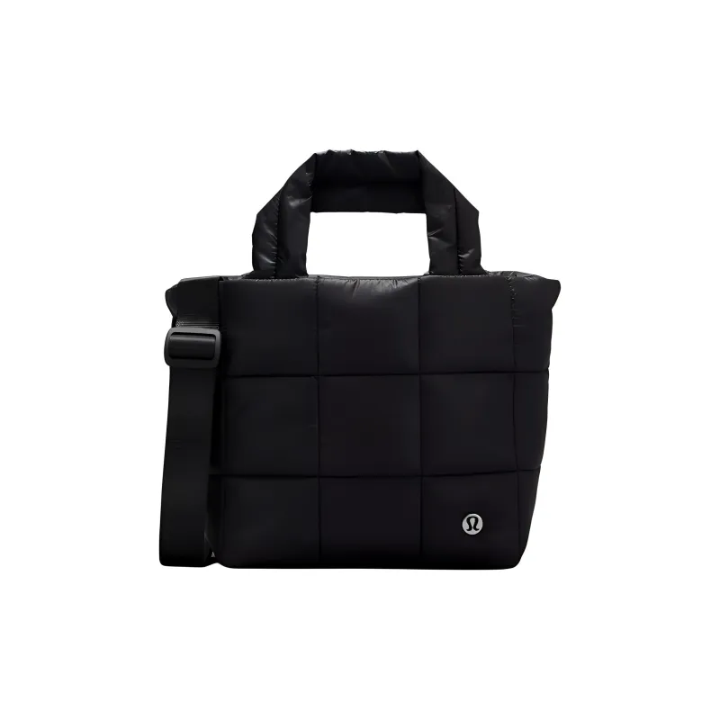 Lululemon Quilted Nylon Tote Bag Shopping Bag Shoulder Bag Handbag Regular Women's Black-0