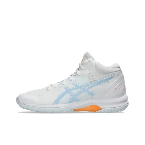 Asics LADY GELFAIRY 9 Anti Slip Wear Resistant Mid Top Basketball Shoes Women's White Blue