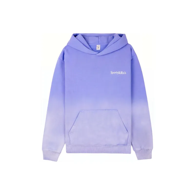 SPORTY & RICH Serif Logo embroidered Cotton Hoodie-0