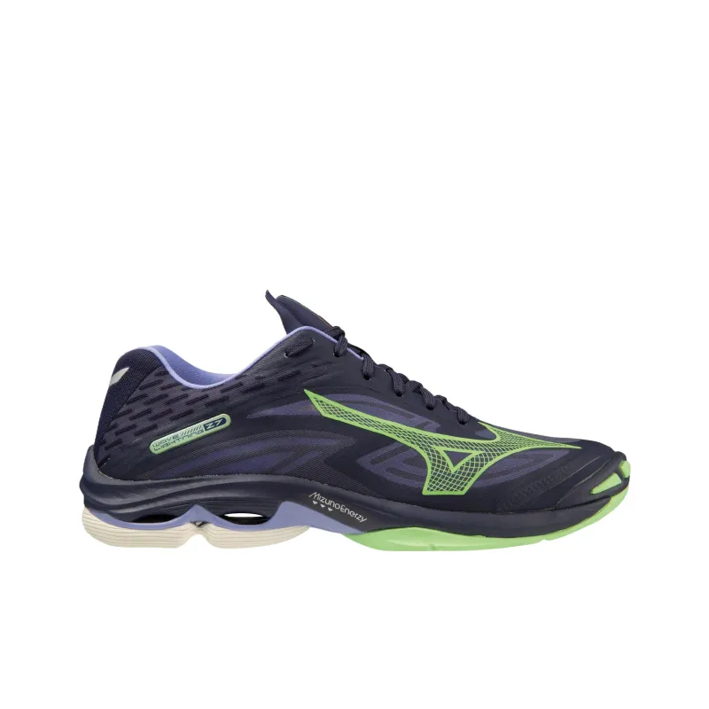 Mizuno Wave Lightning Z7 Shock Absorbers With Slip Resistant Features Low Top Training Shoes Unisex Purple Green-2