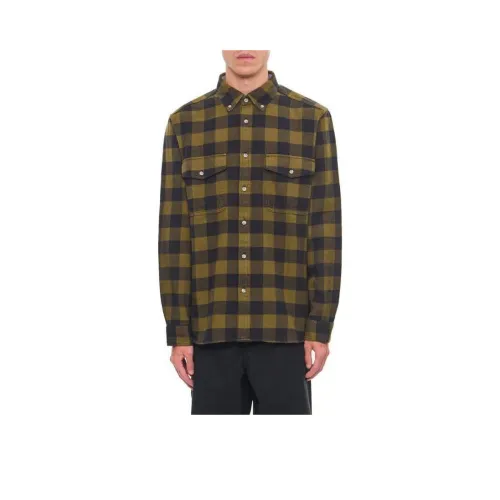 WOOLRICH Checked logo-embroidered Flannel Shirt