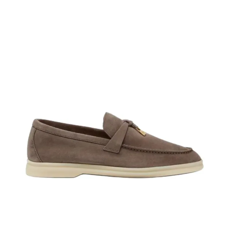 Loro Piana Summer Charms Walk Casual Single Shoes Women's Gray-1