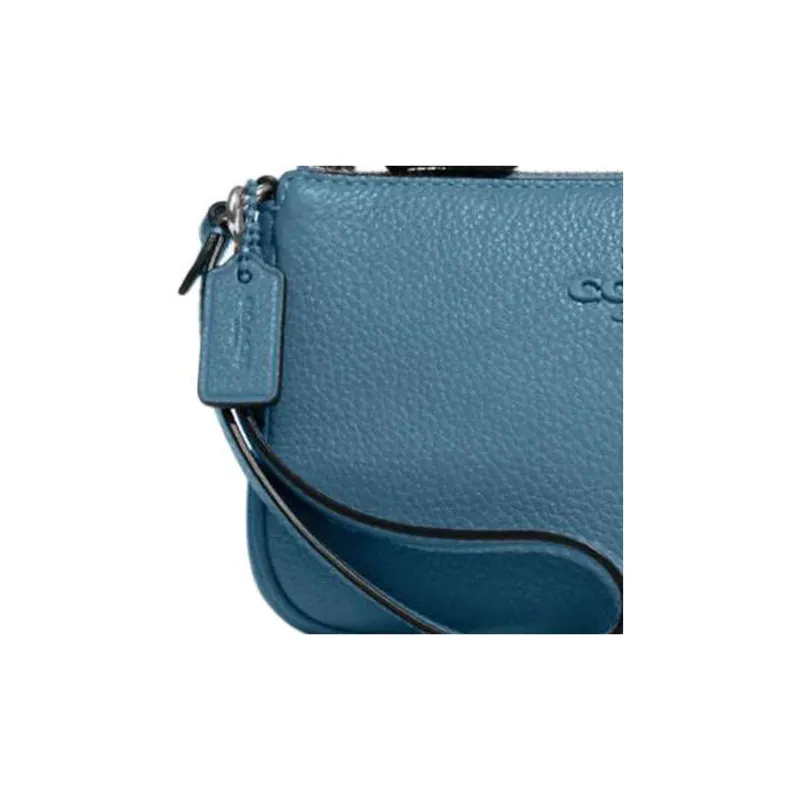 COACH Nolita Cow Leather Shoulder Bag Portable Clutch Medium Size Women's Blue-3