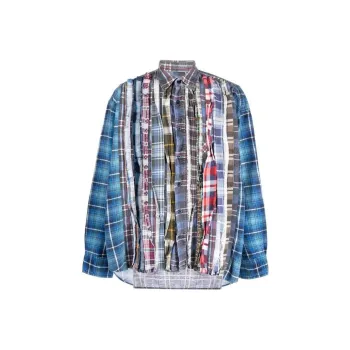 Needles Flannel Shirt Ribbon Wide Shirt