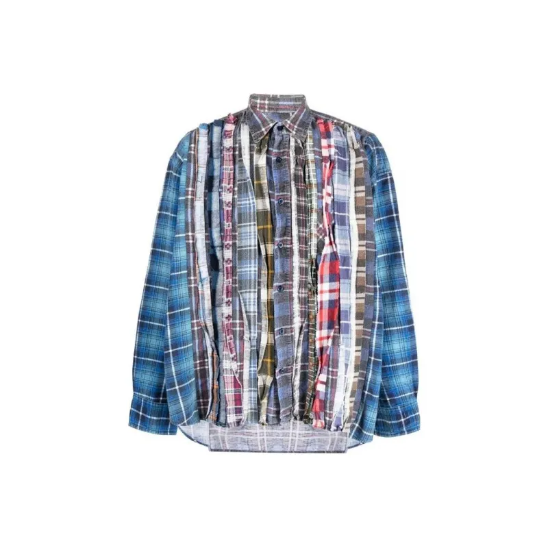 Needles Flannel Shirt Ribbon Wide Shirt-0