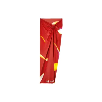 COS Mulberry Silk Cotton Scarves Women's Red