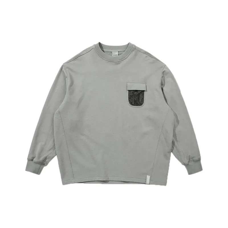 SET FUNS Spring And Fall Season Outdoor Style Sweatshirt Brand Logo Men's Mud Gray-0