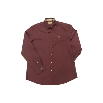 Burberry Shirts Men Burgundy