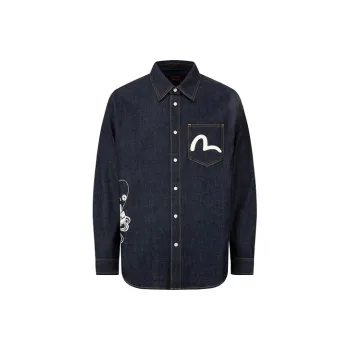 EVISU Shirts Men Denim Blue