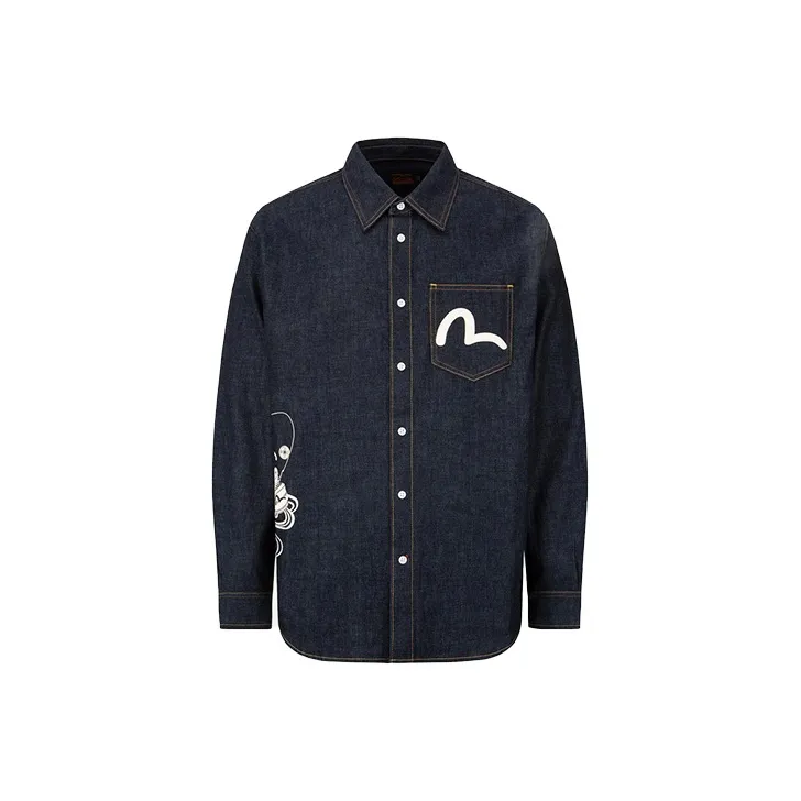 EVISU Shirts Men Denim Blue-0