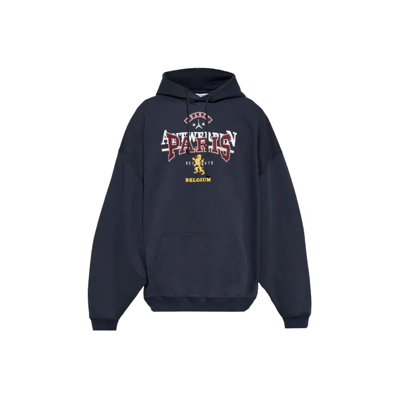 Vetements Merged Double Hood Embroidered Tourist Hoodie-0