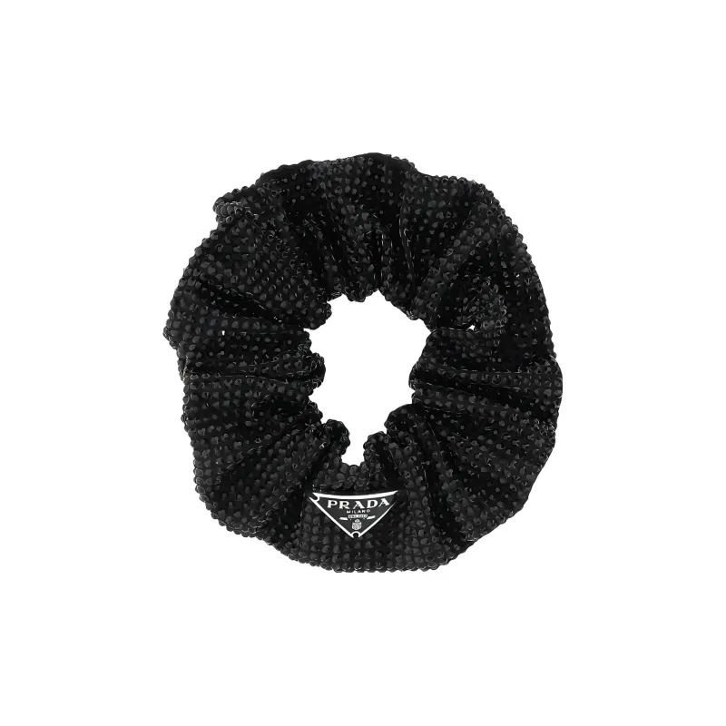 PRADA Crystal embellished Satin Scrunchie-1