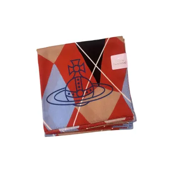 Vivienne Westwood Cotton Silk Scarves Unisex Red