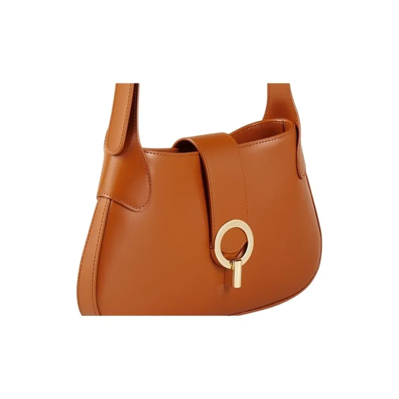 Sandro Cow Leather Handbag Shoulder Bag Medium Size Women's Caramel-3