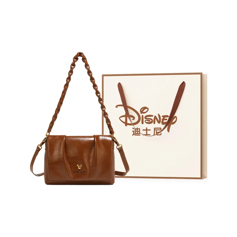 Disney PU Pleated Small Square Bag Regular Women's Black/Coffee/Burgundy-80