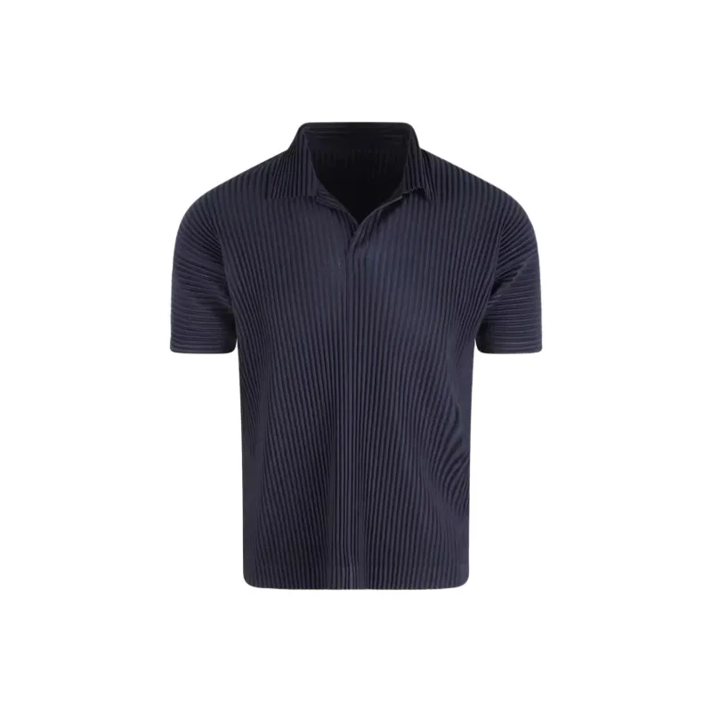 Homme Plissé Issey Miyake Pleated Short Sleeved Polo Shirt-0