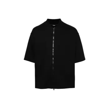 HERNO Short Sleeved Zipped Crewneck Sweatshirt
