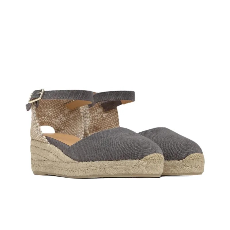 Castañer Carol Wedge Heel High Heels 5cm Women's Gray-2
