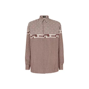 FENDI Gingham-check Silk Shirt
