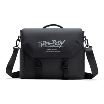 HLA Three Body Collaboration Membrana Dermalis Messenger Bag, Shoulder Bag, Crossbody Bag Unisex Black