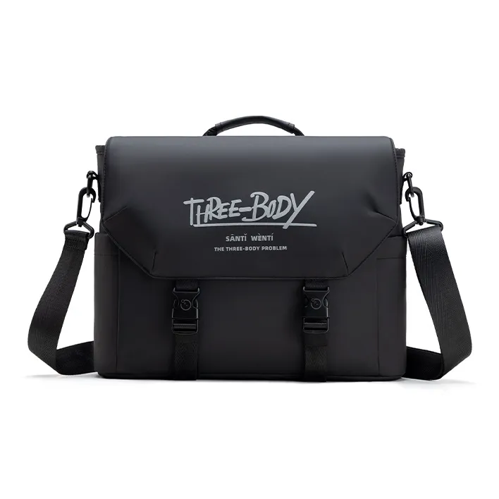 HLA Three Body Collaboration Membrana Dermalis Messenger Bag, Shoulder Bag, Crossbody Bag Unisex Black-0