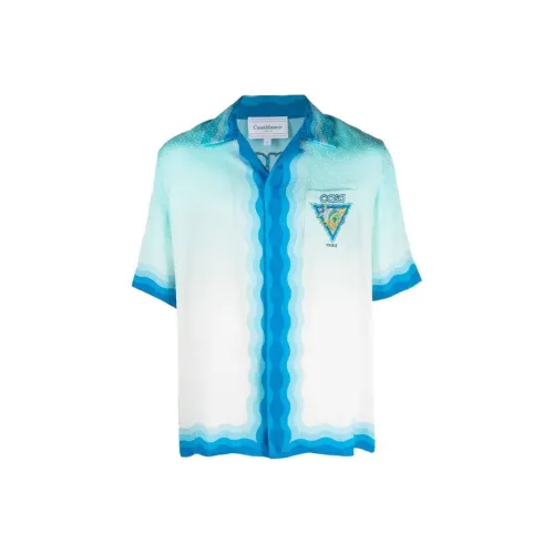 CASABLANCA Cuban Collar Short Sleeve Shirt