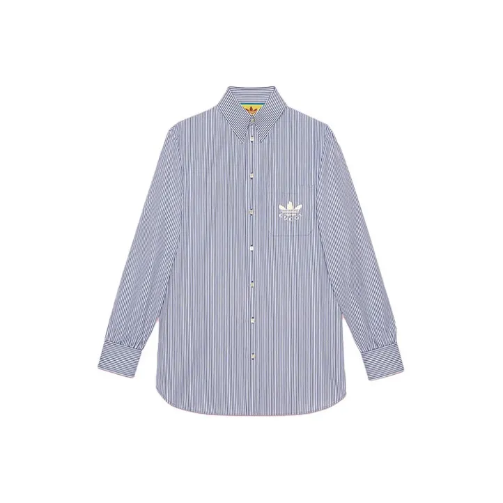 GUCCI X Adidas Striped Cotton Shirt-0