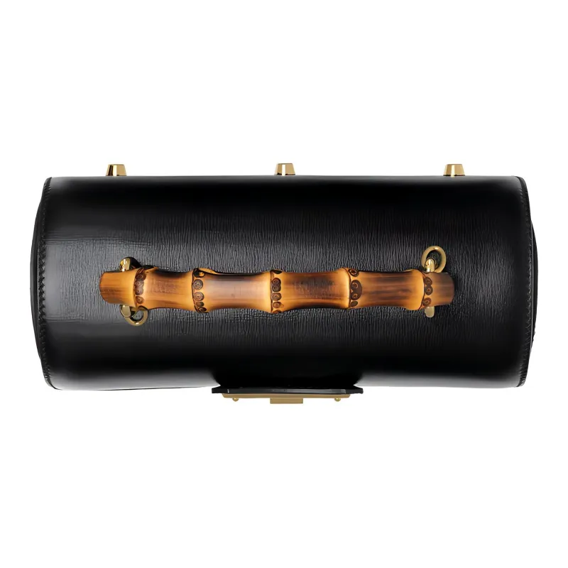 GUCCI Padlock Leather Box Bag Lock Bag Crossbody Bag Shoulder Bag Handbag Small Size Women's Black-6