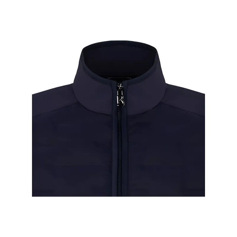 BOGNER Solid Color Stand Collar Zip Closure Welted Sleeveless Down Jacket Men's Sea Blue-4