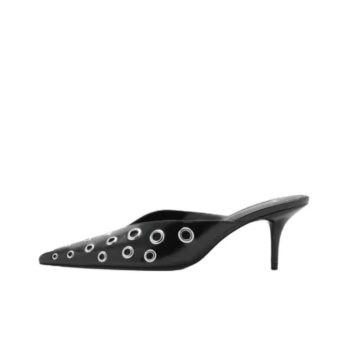 MANGO Metal Abrasion Resistant Closed Toe Slippers Women's Black