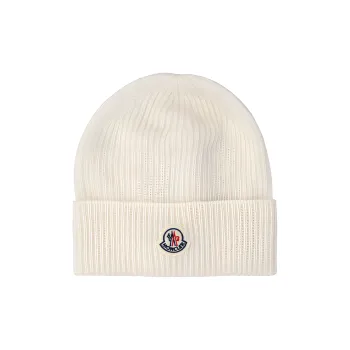Moncler Virgin Wool Cashmere Beanies Men's Beige