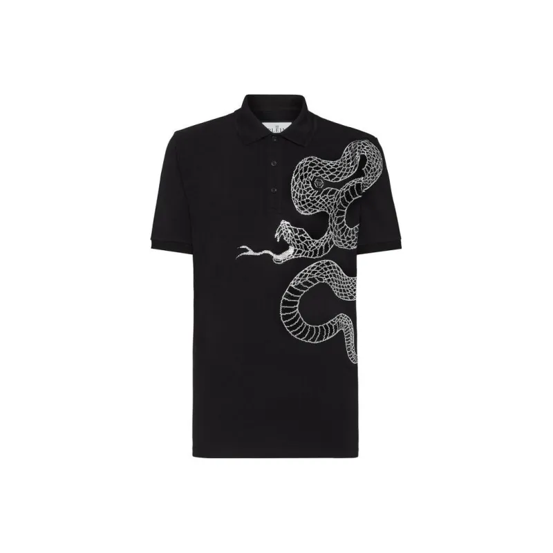 PHILIPP PLEIN Graphic Snake Polo Shirt-0