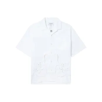 Marine Serre Lace-Detailed Short-Sleeved Shirt