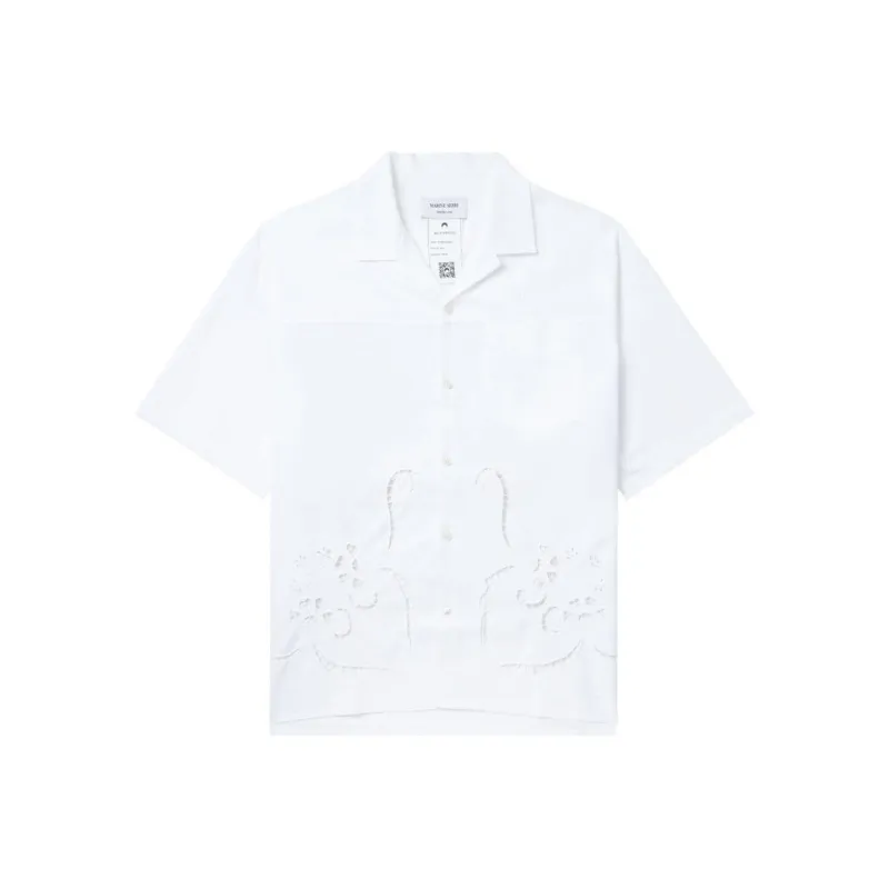 Marine Serre Lace-Detailed Short-Sleeved Shirt-0