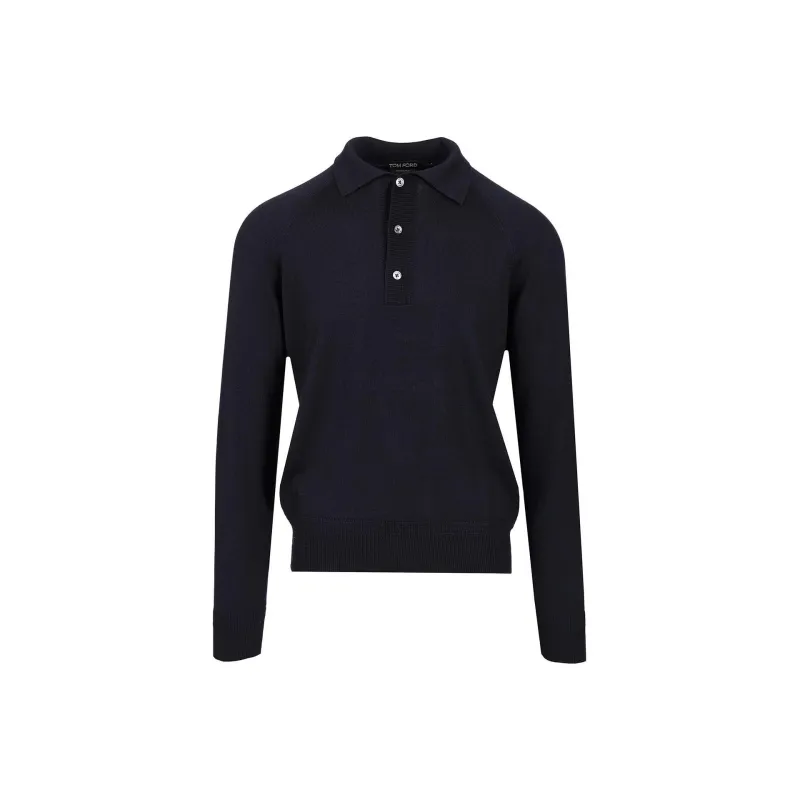 TOM FORD Long Sleeved Knitted Polo Shirt-0