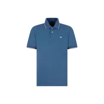 EMPORIO ARMANI Slim fit Stretch Piqué Polo Shirt With Micro Eagle