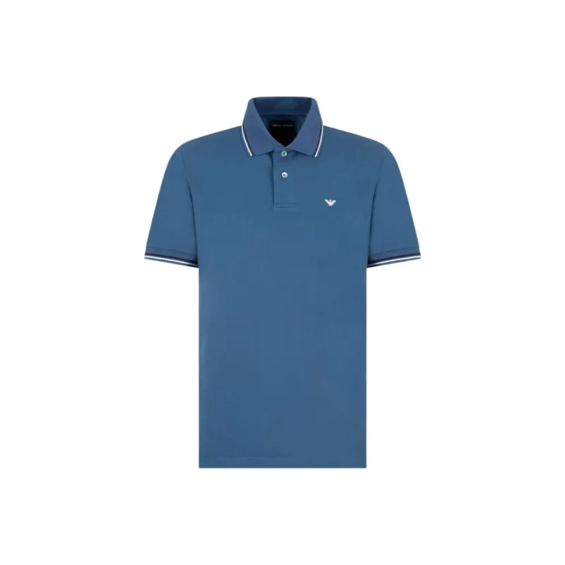 EMPORIO ARMANI Slim fit Stretch Piqué Polo Shirt With Micro Eagle-0