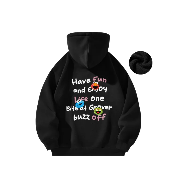 SESAME STREET Sweatshirt Thickened And Fleece Lined Unisex-19