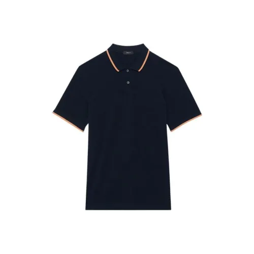 THEORY Polo Shirts Men Dark Blue