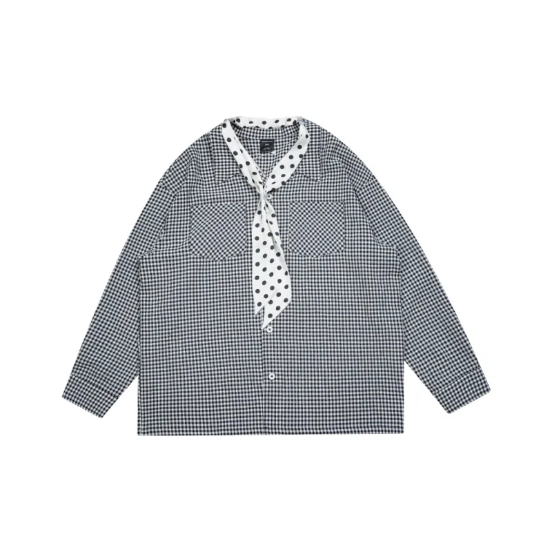 WAYNEXZAVIER Shirts Men Black White Plaid-0