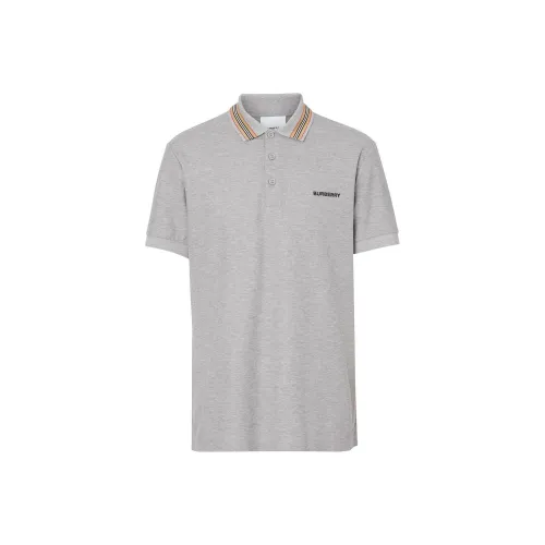Burberry Polo Shirts Men Gray