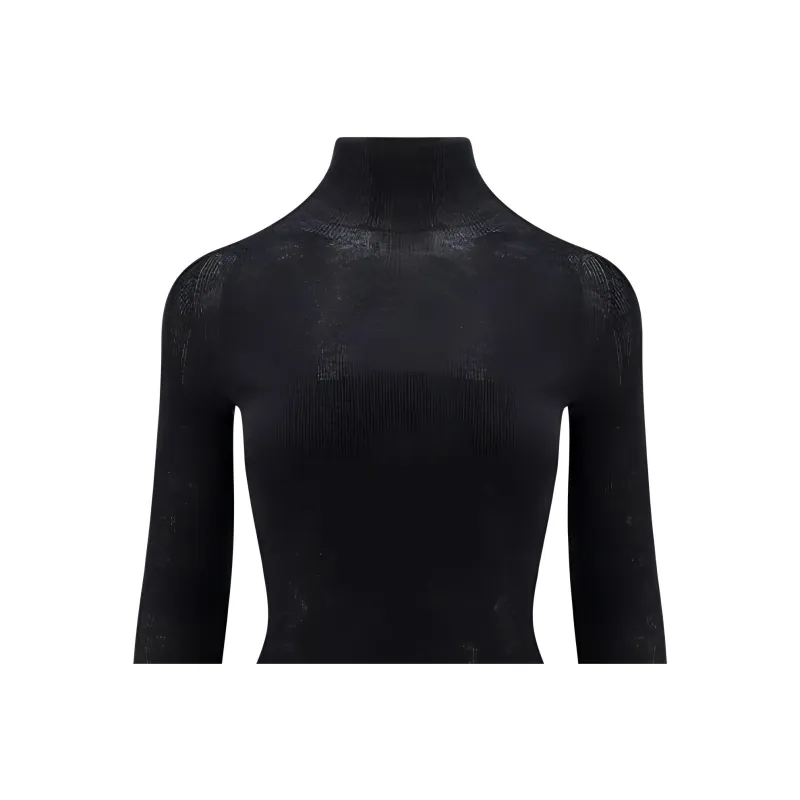 VERSACE Merinos Seamless Ribs Knit Sweater 'Black'-4