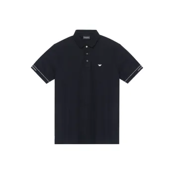 EMPORIO ARMANI Polo Shirt Men's Black With White Logo