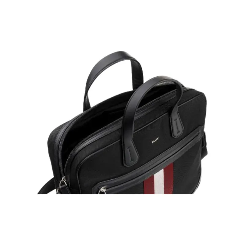 BALLY Fabric Portable Crossbody Clutch Unisex Black-5
